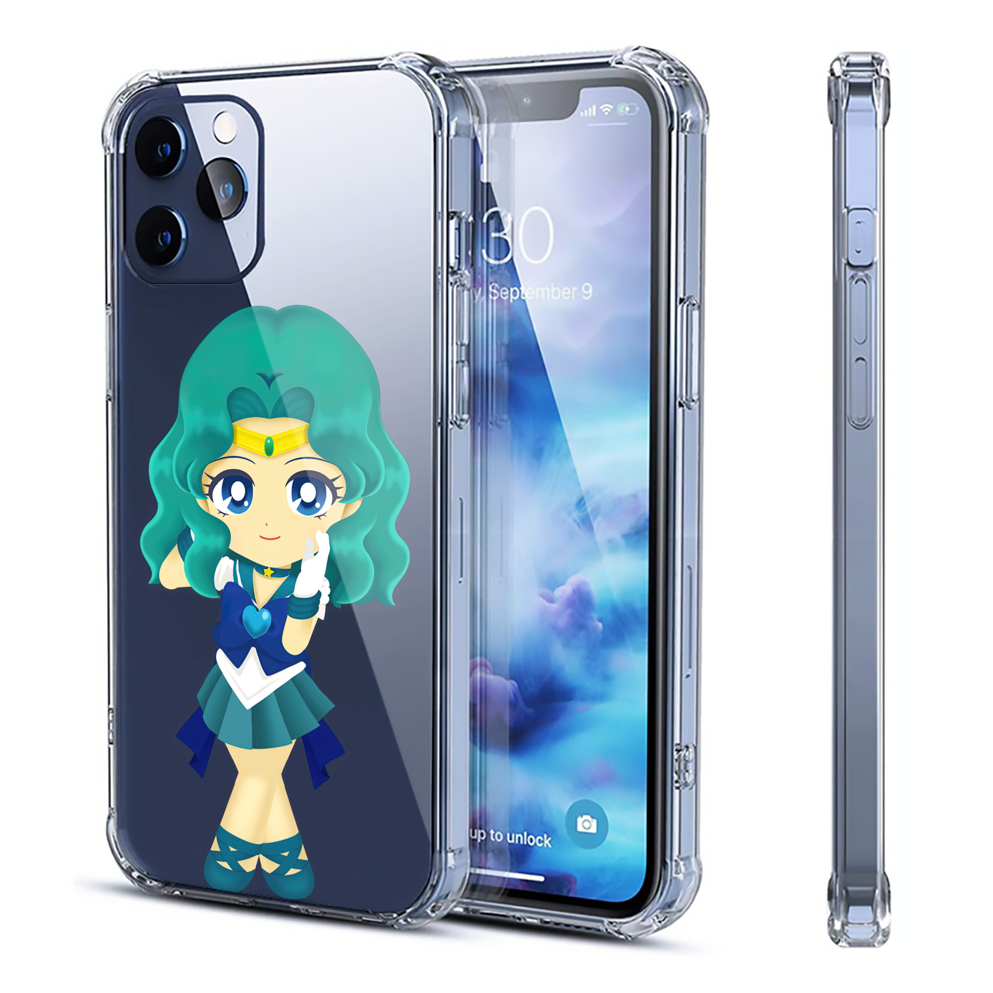 （画像用） 美少女戦士セーラームーン 海王 みちる（かいおう みちる） Sailor Moon Kaiou Michiru 【iPhone 12シリーズ対応】透明スマホケース（クリアソフトケース）